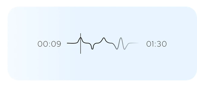 Breathing timeline card from 00:09 to 01:30.